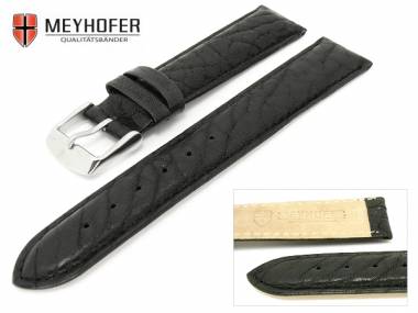 Uhrenarmband -Madrid- XL 21mm schwarz genarbt echt B�ffel von MEYHOFER - Bild vergr��ern 