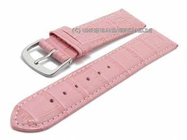 Uhrenarmband -Alligator Elegance- XL 24mm babyrosa Alligator-Pr�gung (Schlie�enansto� 22 mm) - Bild vergr��ern 