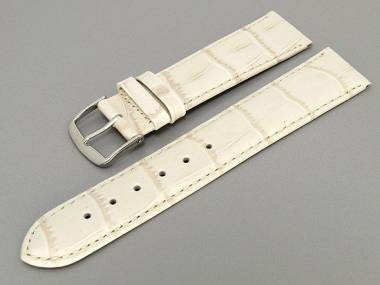 Uhrenarmband -Alligator Elegance- 24mm creme Alligator-Pr�gung (Schlie�enansto� 22 mm) - Bild vergr��ern 