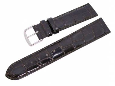 TOP: Uhrenarmband -Alligator Elegance- 16mm dunkelbraun Alligator-Pr�gung (Schlie�enansto� 16 mm) - Bild vergr��ern 