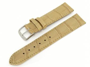 Uhrenarmband -Alligator Elegance- 24mm beige Alligator-Pr�gung (Schlie�enansto� 22 mm) - Bild vergr��ern 