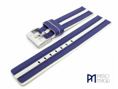Uhrenarmband 22mm blau/creme sportlich von Piero Magli (Schlie�enansto� 22 mm) - Bild vergr��ern 