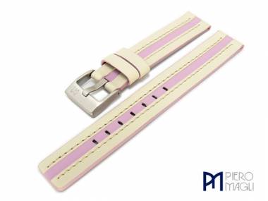 Uhrenarmband 16mm creme/rosa sportlich wasserfest von Piero Magli (Schlie�enansto� 16 mm) - Bild vergr��ern 