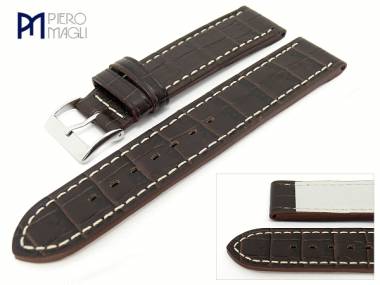 Uhrenband -Louisiana PNR Style- 20mm dunkelbraun Alligator-Pr�g. Piero Magli (Schlie�enansto� 20 mm) - Bild vergr��ern 