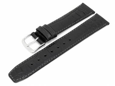 Uhrenarmband 16mm schwarz Jacar Louisiana Pr�gung matt - Bild vergr��ern 