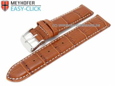 Uhrenarmband -Marseille- 20mm braun Alligator-Pr�gung wei�e Naht mit Easy Change System von MEYHOFER - Bild vergr��ern 