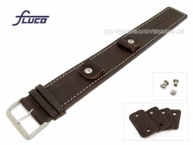 Unterlagenband -Vigo- 14-16-18-20mm Wechselansto� dunkelbraun genarbt von Fluco - Bild vergr��ern 
