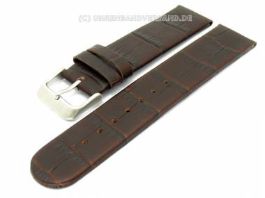 Uhrenarmband 20mm dunkelbraun Alligator-Pr�gung flach - Bild vergr��ern 