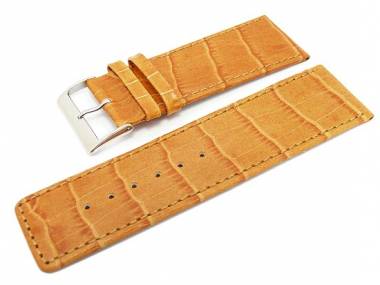 Uhrenarmband -Alligator Elegance- 30mm hellbraun Alligator-Pr�gung (Schlie�enansto� 28 mm) - Bild vergr��ern 