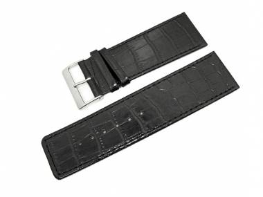 Uhrenarmband -Alligator Elegance- 30mm schwarz Alligator-Pr�gung (Schlie�enansto� 28 mm) - Bild vergr��ern 