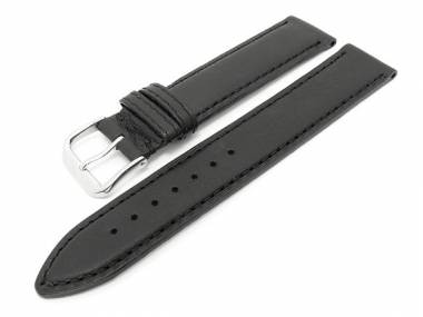 Uhrenarmband 20mm schwarz glatte Oberfl�che abgen�ht - Bild vergr��ern 