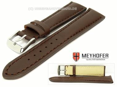 Uhrenarmband -Helsinki- 18mm dunkelbraun glatte Oberfl�che abgen�ht von MEYHOFER - Bild vergr��ern 