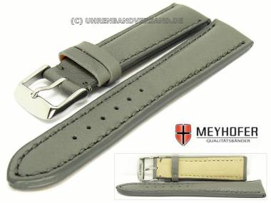Uhrenarmband -Helsinki- 24mm grau glatte Oberfl�che abgen�ht von MEYHOFER - Bild vergr��ern 
