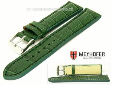 Uhrenarmband -Valencia- 24mm dunkelgr�n Alligator-Pr�gung abgen�ht von MEYHOFER - Bild vergr��ern 