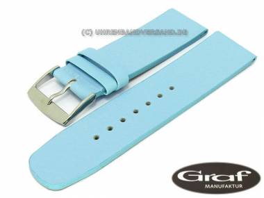 Uhrenarmband XS -Spree- 24mm hellblau glatt ohne Naht von Graf (Schlie�enansto� 22 mm) - Bild vergr��ern 