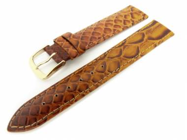 Uhrenarmband 18mm braun Schlangen-Narbung - Bild vergr��ern 