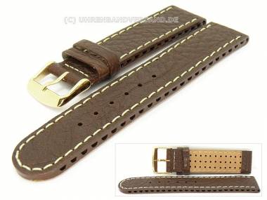 Uhrenarmband 20mm dunkelbraun B�ffelnarbung Special-Air-System - Bild vergr��ern 
