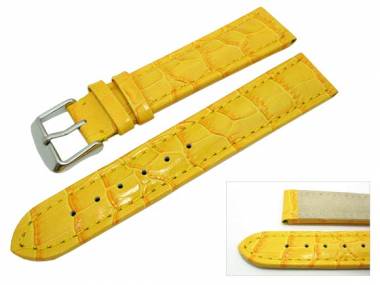 Uhrenarmband 24mm gelb Kroko-Pr�gung gl�nzend - Bild vergr��ern 