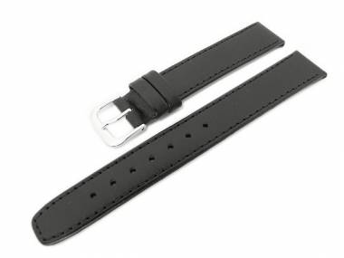 Uhrenarmband 12mm schwarz glatte Oberfl�che Sattelleder - Bild vergr��ern 