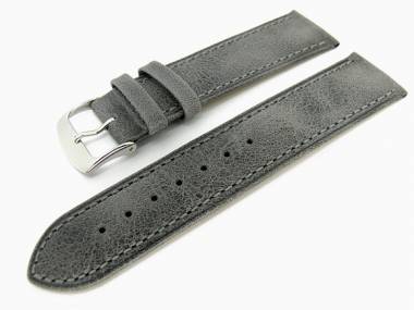 Uhrenarmband 24mm grau Soft-Kalb leichter Antik-Look - Bild vergr��ern 