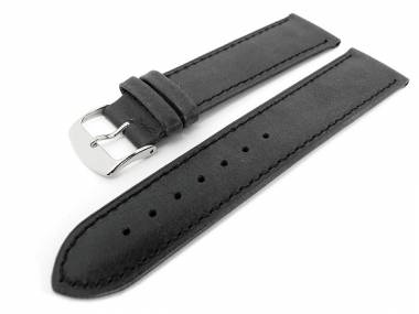 Uhrenarmband 20mm schwarz Soft-Kalb leichter Antik-Look - Bild vergr��ern 