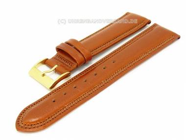 Uhrenarmband 16mm braun Kalbsleder gepolstert Sattelnaht - Bild vergr��ern 
