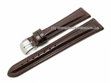 Uhrenarmband 22mm dunkelbraun Kalbsleder gepolstert Sattelnaht - Bild vergr��ern 