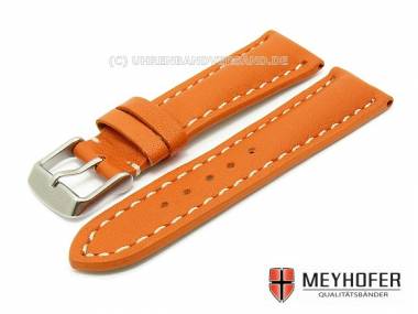 Uhrenarmband -Kajaani- XS 24mm orange glatte Oberfl�che helle Naht von MEYHOFER - Bild vergr��ern 