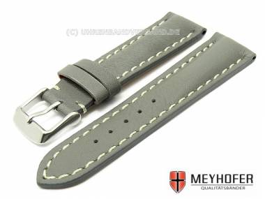 Uhrenarmband -Kajaani- XS 22mm grau glatte Oberfl�che helle Naht von MEYHOFER - Bild vergr��ern 