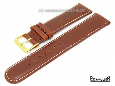 Uhrenarmband 18mm braun Sattelleder wei�e Naht von Eichm�ller - Bild vergr��ern 