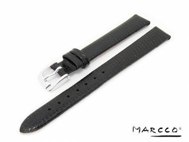 Uhrenarmband -Lizardgrain- 10mm schwarz Eidechsen-Pr�gung von Marcco - Bild vergr��ern 
