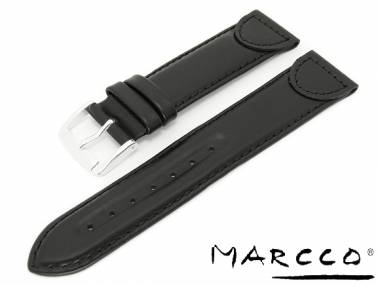 Uhrenarmband -Santa Fe- 20mm schwarz glatt markant gepolstert von Marcco - Bild vergr��ern 