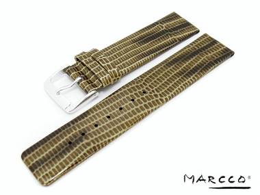 Uhrenarmband -Disco- 16mm braun modische exotische Teju-Pr�gung gl�nzend von Marcco - Bild vergr��ern 