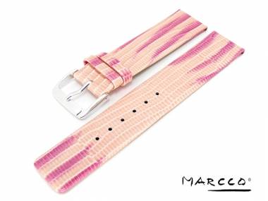 Uhrenarmband -Disco- 16mm rosa/pink modische exotische Teju-Pr�gung gl�nzend von Marcco - Bild vergr��ern 