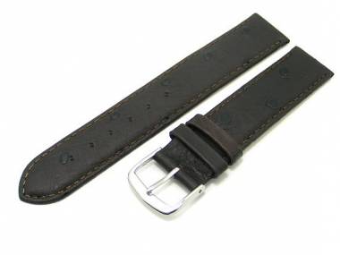 Uhrenarmband 16mm dunkelbraun Strau�-Pr�gung - Bild vergr��ern 