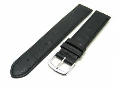 Uhrenarmband 16mm schwarz Strau�-Pr�gung - Bild vergr��ern 