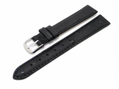 Uhrenarmband 12mm schwarz Strauss-Pr�gung - Bild vergr��ern 