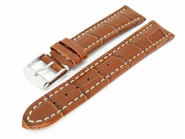 Uhrenarmband 20mm braun Alligator robust helle Kontrastnaht (Schlie�enansto� 18 mm) - Bild vergr��ern 