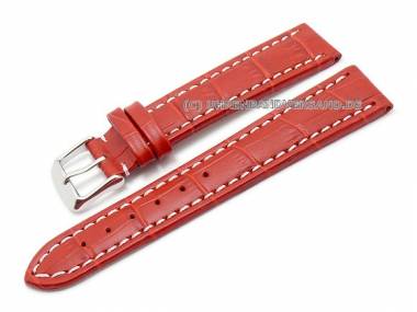 Uhrenarmband 24mm rot Alligator helle Kontrastnaht (Schlie�enansto� 22 mm) - Bild vergr��ern 