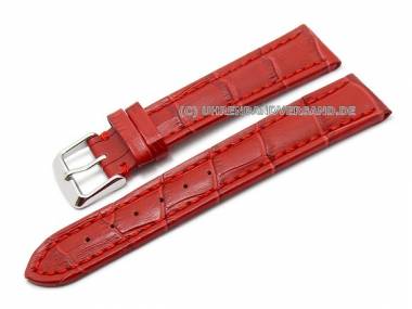 Uhrenarmband 24mm rot Alligator-Pr�gung abgen�ht matt (Schlie�enansto� 22 mm) - Bild vergr��ern 
