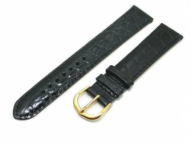 Uhrenarmband 18mm schwarz Kroko abgen�ht von Eichm�ller - Bild vergr��ern 