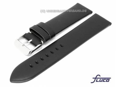 PREISTIPP: Uhrenarmband -Trend- 22mm schwarz glatt von Fluco - Bild vergr��ern 