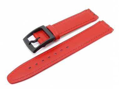 Uhrenarmband f�r Swatch 17mm rot glatt abgen�ht - Bild vergr��ern 