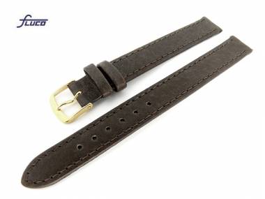 Uhrenarmband Schweinsleder 12mm dunkelbraun genarbt von Fluco - Bild vergr��ern 