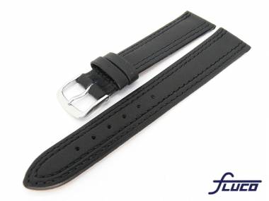 Uhrenarmband -BIO-Natur- 20mm schwarz glatt Doppelnaht von Fluco - Bild vergr��ern 