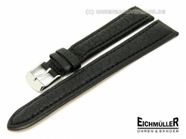 Uhrenarmband XL 20mm schwarz Schrumpfleder abgen�ht von Eichm�ller - Bild vergr��ern 