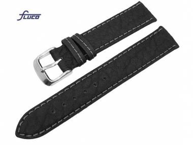 Uhrenarmband -Amerika- XL 16mm schwarz grob genarbt von Fluco - Bild vergr��ern 