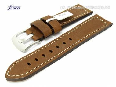 Uhrenarmband 26mm braun glatt helle Naht von Fluco - Bild vergr��ern 