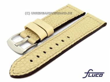 Uhrenband -Aviator- 24mm creme naturgeschrumpftes Leder von Fluco - Bild vergr��ern 