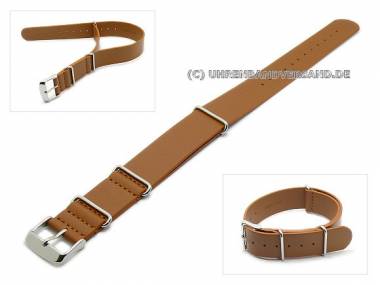 Uhrenarmband 18mm braun NATO-Durchzugsband glatt - Bild vergr��ern 